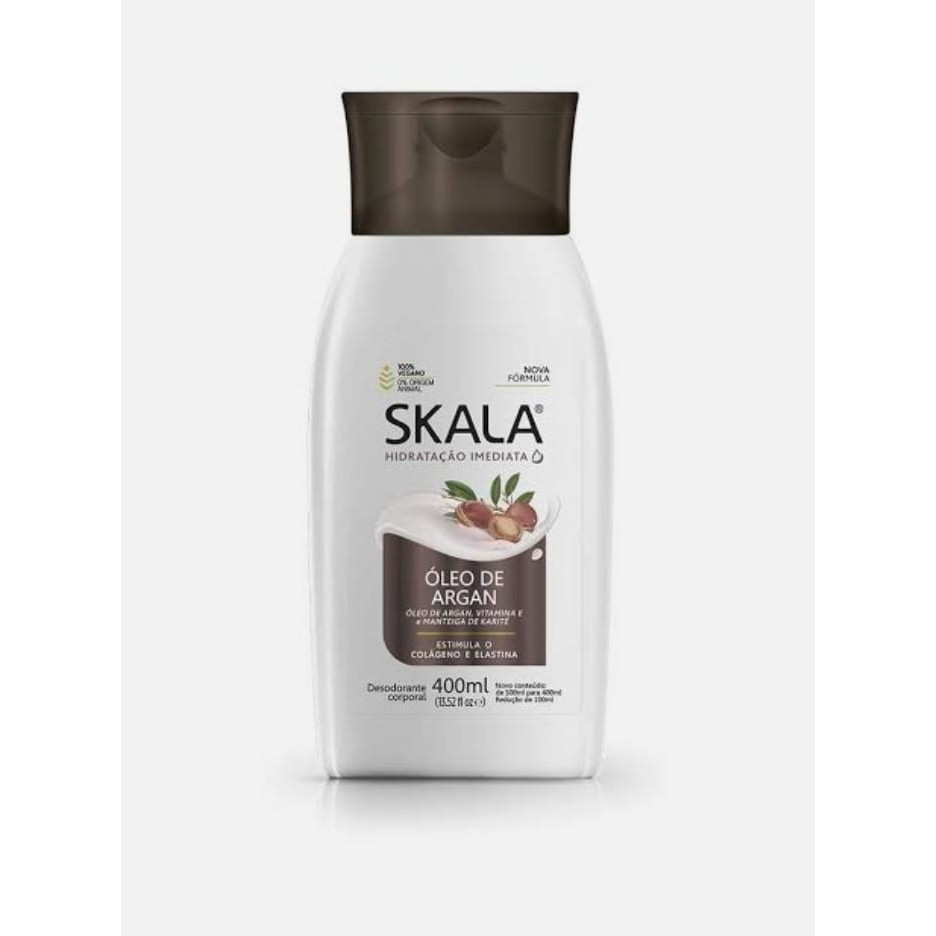 Hidratante Corporal Skala Óleo de Argan 400ml Estimula o Colágeno e Elastina 100% Vegano