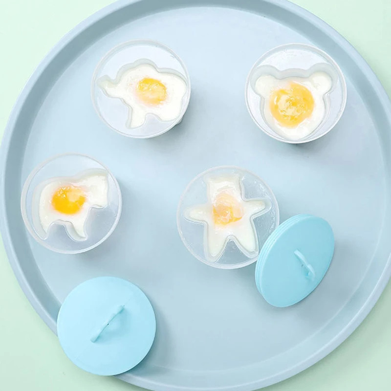 Molde Fofo De Ovo Cozido Com Pincel Conjunto De Cozedor De Plástico A Vapor Em Casa Ferramentas De Cozinha