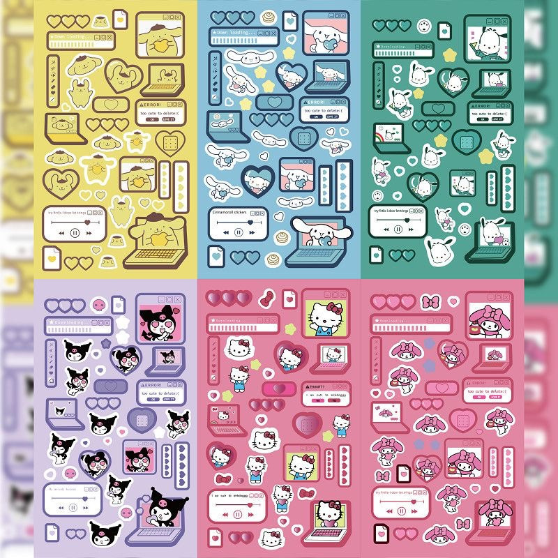 Desenho Animado Japonês Sanrio Laser Handbook Cartões Fotográficos Caixa Telefônica Álbum Fotográfico DIY Material