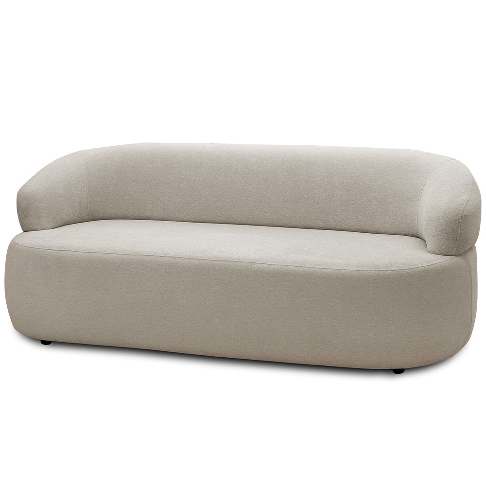 Sofá 2 Lugares Orgânico Sala de Estar Living 140cm Carmen F04 Bouclê Bege - Lyam Decor - Home & Living