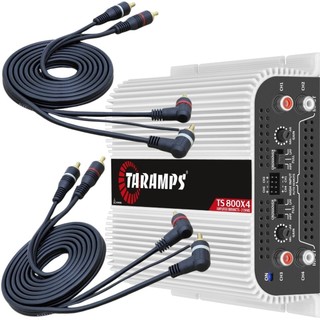 Módulo Taramps TS800x4 2 Ohms + 2 Cabos RCA KX3 1,5 Metros em Oferta na Shopee