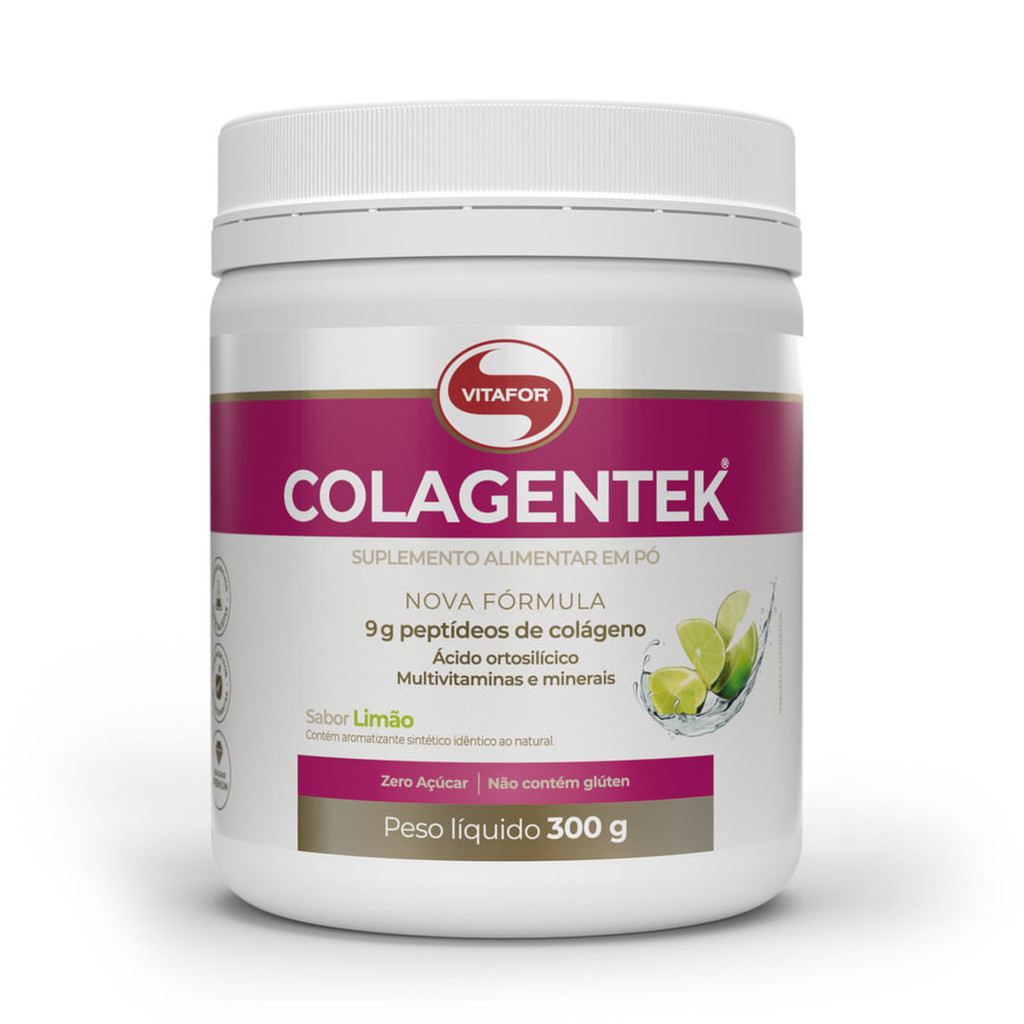 Colagentek Colágeno Hidrolisado Sabor Limão 300g Vitafor