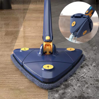 Esfregão Rodo Triangulo Mop De Limpeza Ajustável Giratória 360°