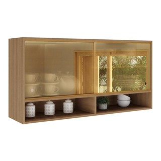 Armário Aéreo 120cm com Portas de Vidro Paris Multimóveis MP2213 em Oferta na Shopee