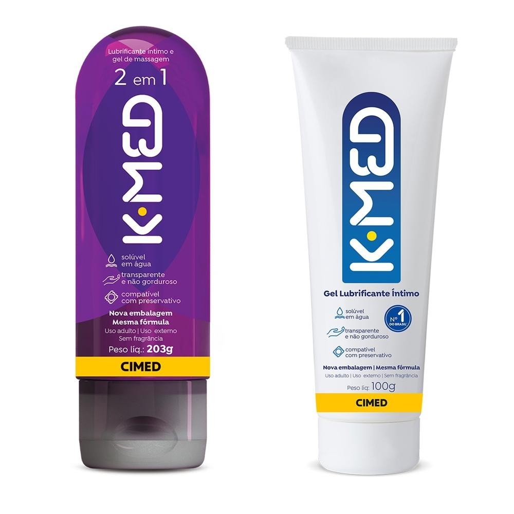 Kit K-med 100g Gel Lubrificante Íntimo + K-med 2 em 1 Roxo 200ml 1 em Oferta na Shopee