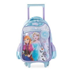 Mochila de Rodinha Infantil Feminina Frozen Azul Claro