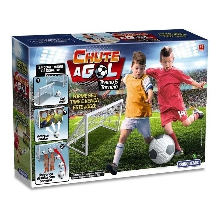 BRINQUEDO INFANTIL CHUTE A GOL MINI GOLZINHO JOGO DE FUTEBOL PARA CRIANÇA COM KIT 2 TRAVES + 1 BOLA + 1 ALVO + BARREIRAS