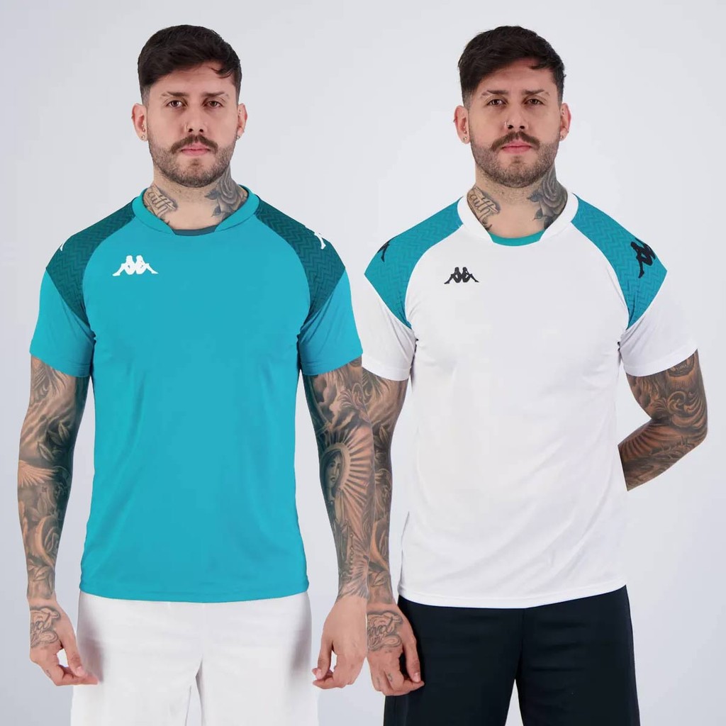 Kit 2 Camisas Kappa Sammy Verde e Branco