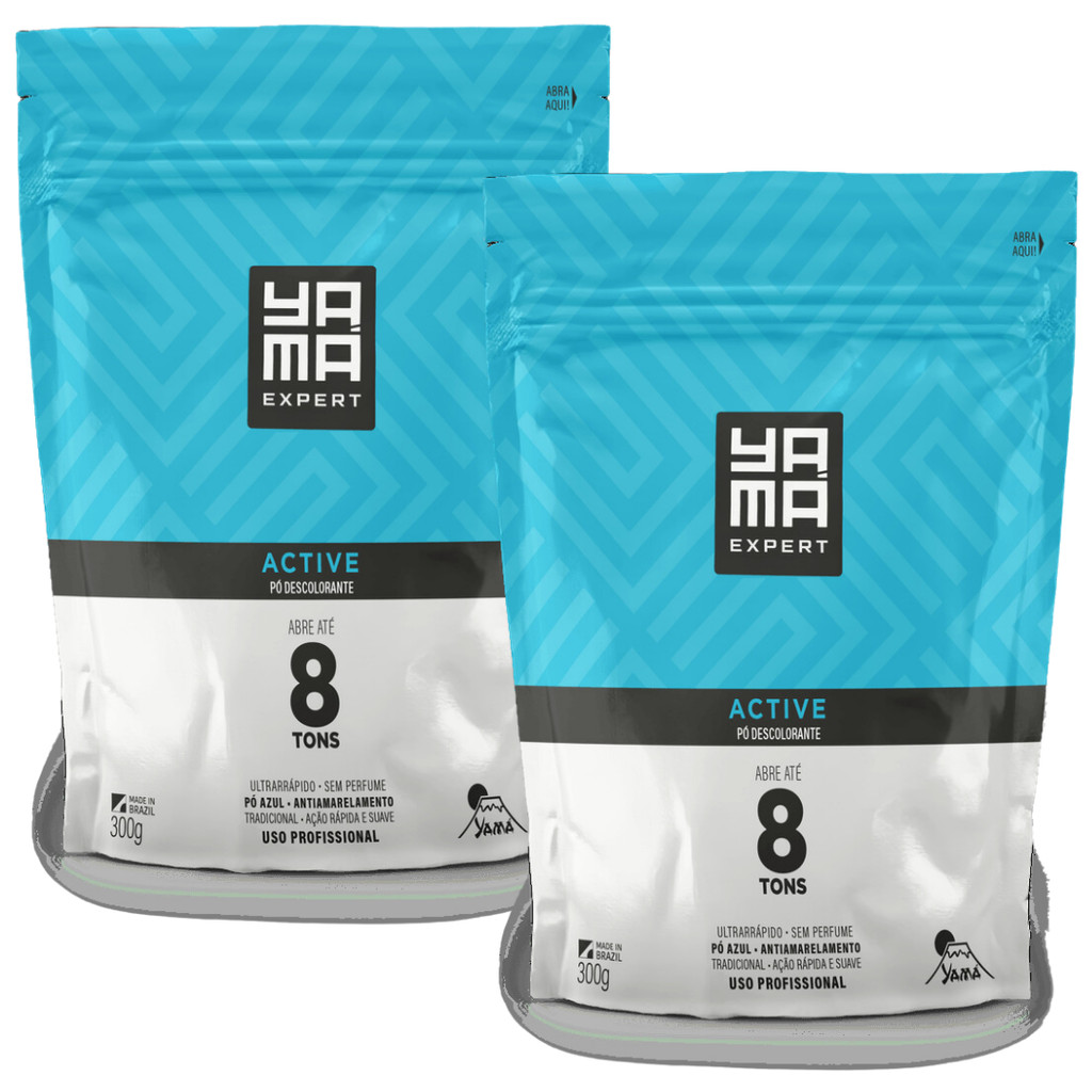 Kit 2 Pó Descolorante Tradicional Profissional 8 Tons Efeito Rápido Yama Refil 300g em Oferta na Shopee