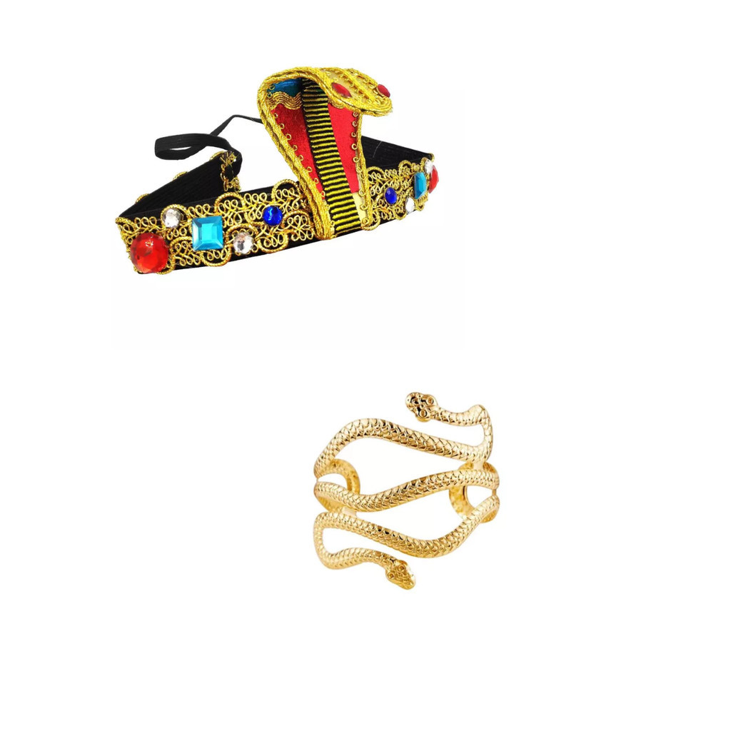 Tiara Cleópatra Fantasia Cobra+ bracelete cobra em Oferta na Shopee