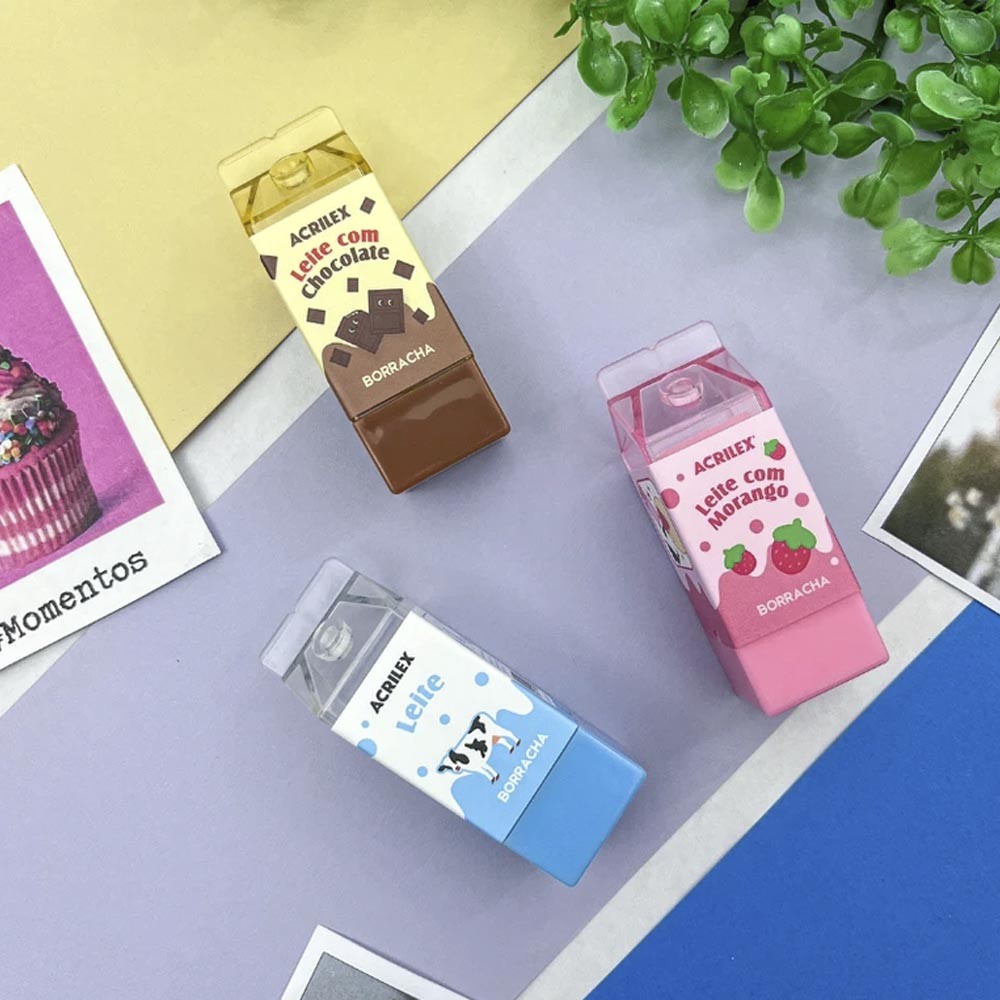 Borracha Divertida Caixa De Leite Acrilex