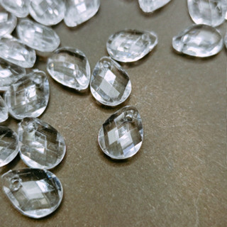 Cristal Pingente Gota Sextavada 8x12mm Acrílico - 100 Peças