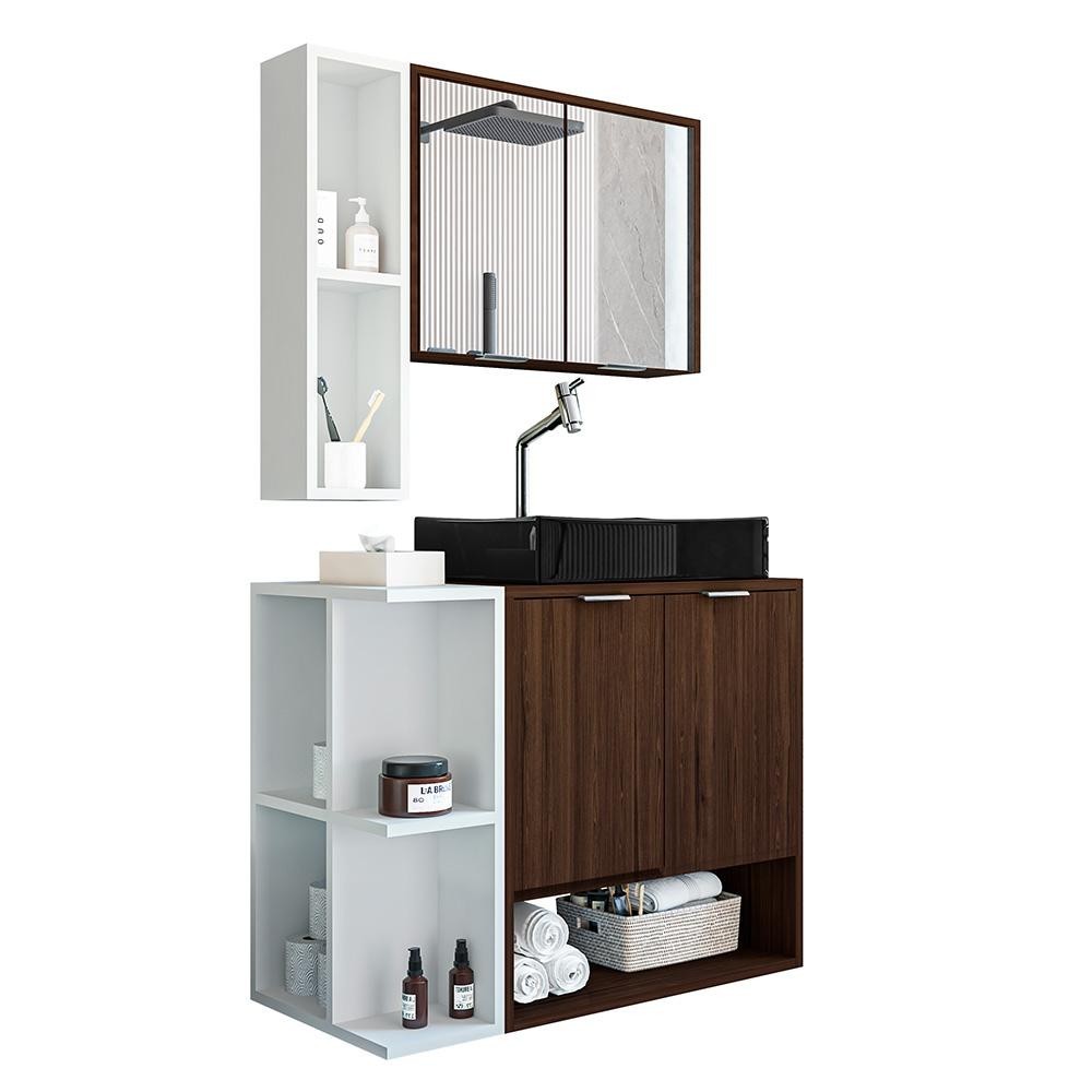 Gabinete Banheiro Star Cuba Dalla Preta Tor DL08 e Valv ABS - Home & Living