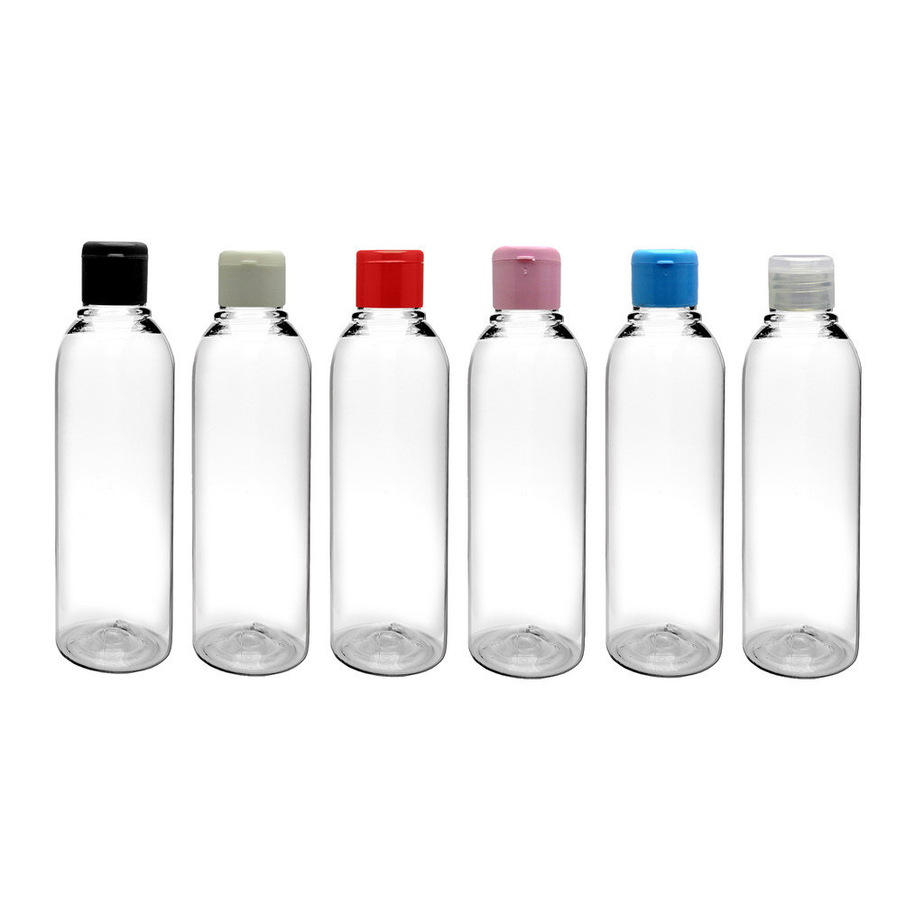 10 Frascos Plástico Pet 100 Ml cilíndrico Tampa Flip Top para viagem sabonete líquido, álcool gel, cremes e shampoo