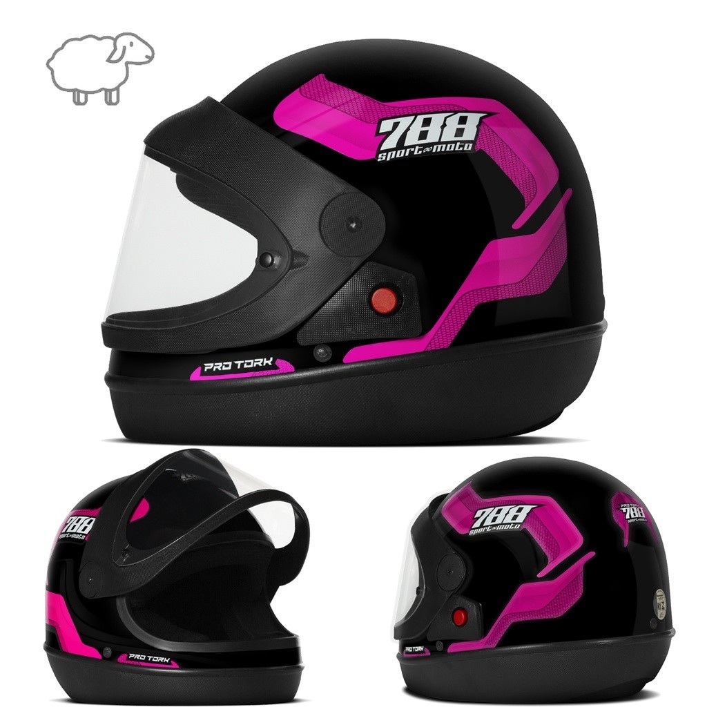 CAPACETE SPORT MOTO 788 Fechado Automatico Barato Pro Tork Masculino Feminino Moto Rosa