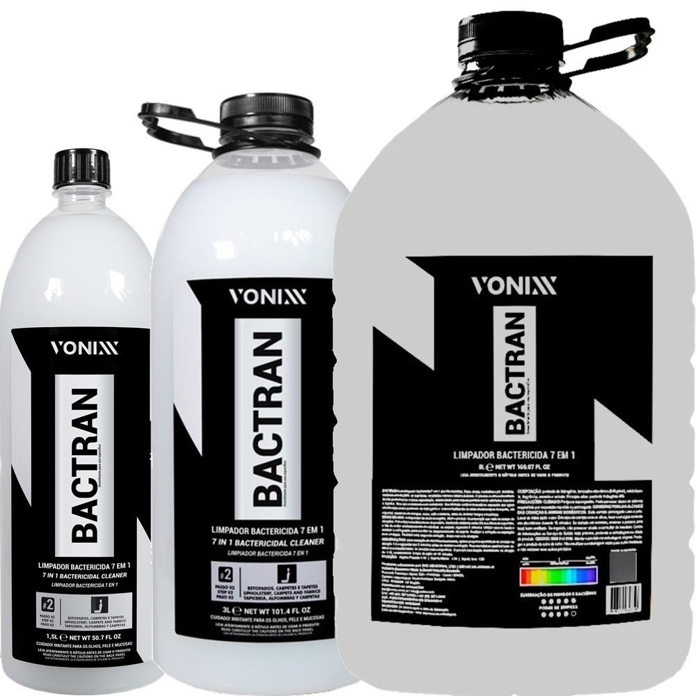 Bactericida Bactran Vonixx 7 Em 1 Limpador Desinfetante Ultra Concentrado Limpa Estofados Tapete Carpete Tecido Em Geral