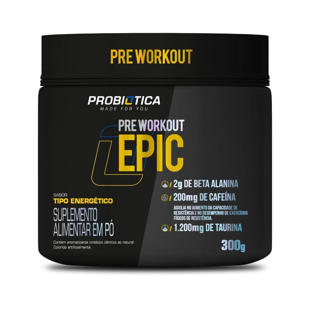 Pré Treino Epic 300g Suplemento Alimentar Pré Workout Linha Epic Probiotica em Oferta na Shopee