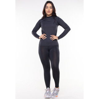 Conjunto Feminino de Camisa + Calça Térmica Adulto Segunda Pele Proteção Solar UV 50+