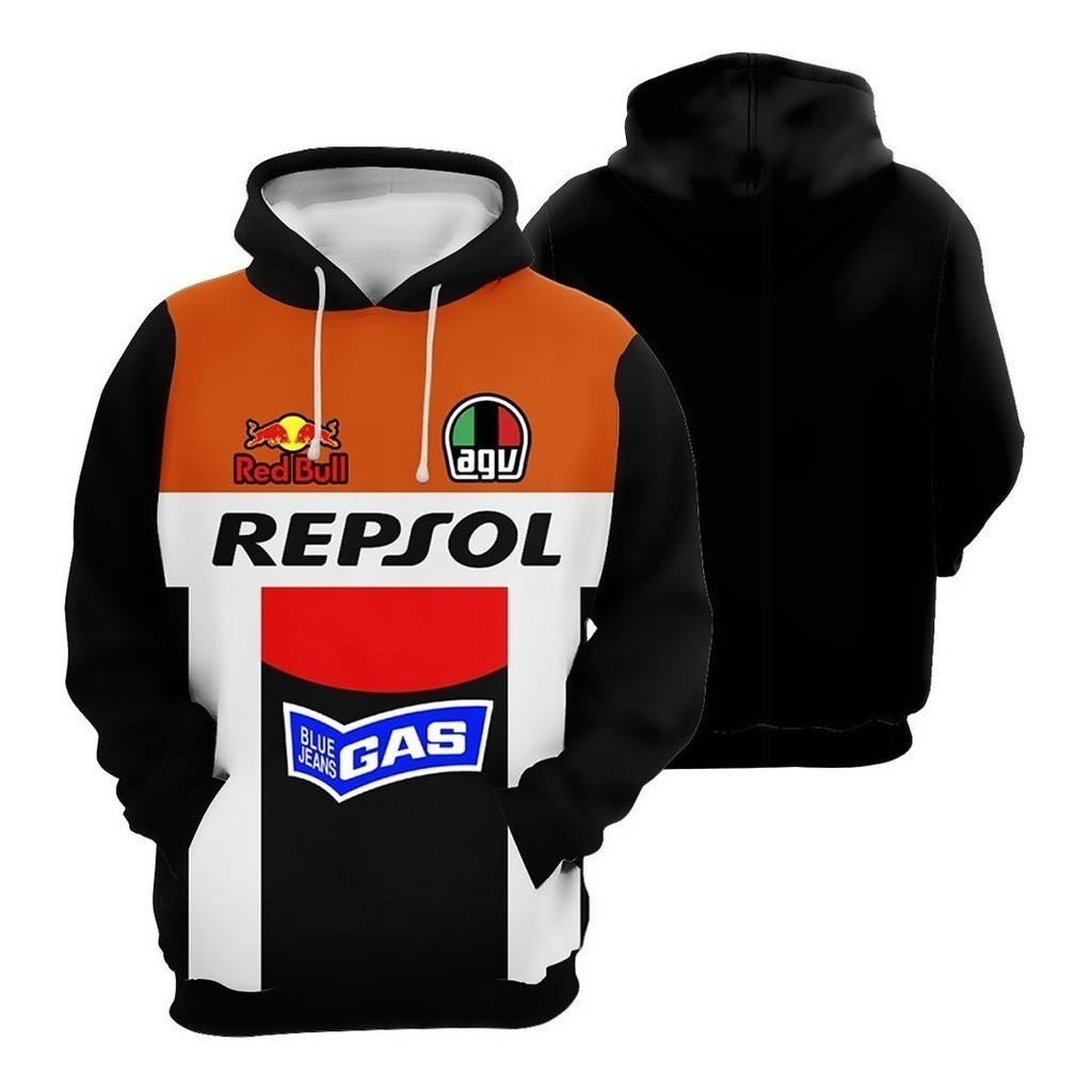 Moletom Blusa De Frio Repsol Moto Gp 3d Canguru+capuz