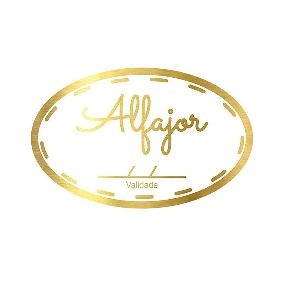 Adesivo "Alfajor com Validade" - Ref.2018 - Hot Stamping - Dourado - 100 unidades - Stickr
