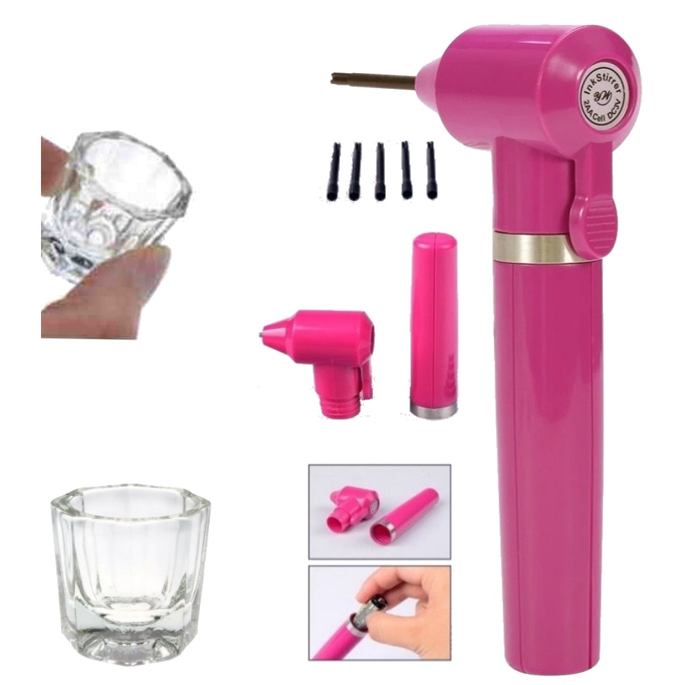 Sobrancelha Mixer Misturador De Henna Palito Dosador Dappen Vidro Profissional( Kit )
