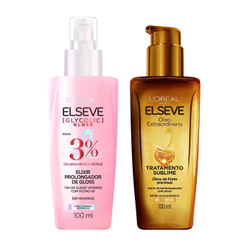 KIT ELSEVE SÉRUM GLYCOLIC GLOSS + ÓLEO EXTRAORDINÁRIO LORÉAL PARIS