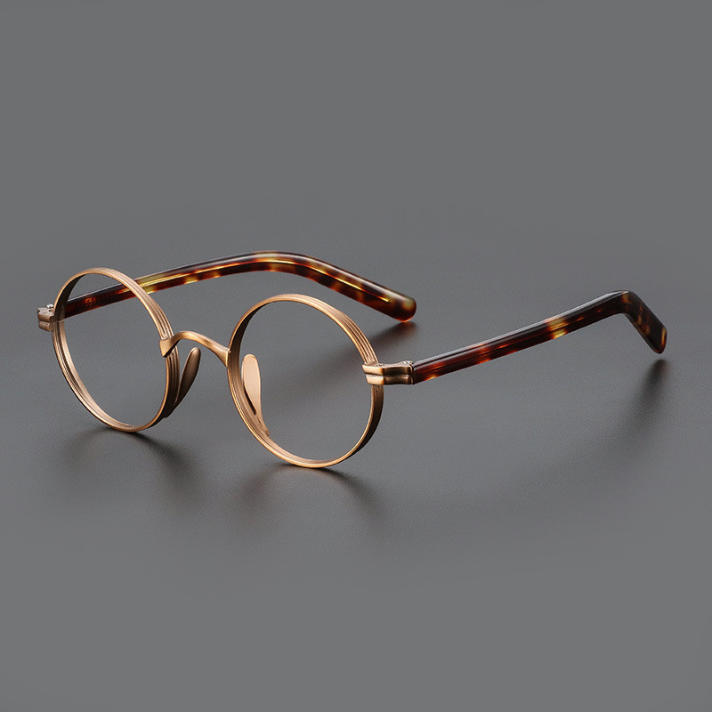 Moldura De Óculos Redonda Myopia Eyewear Titanium Thick Spectacles Homens Mulheres Retro Ópticos ST10881