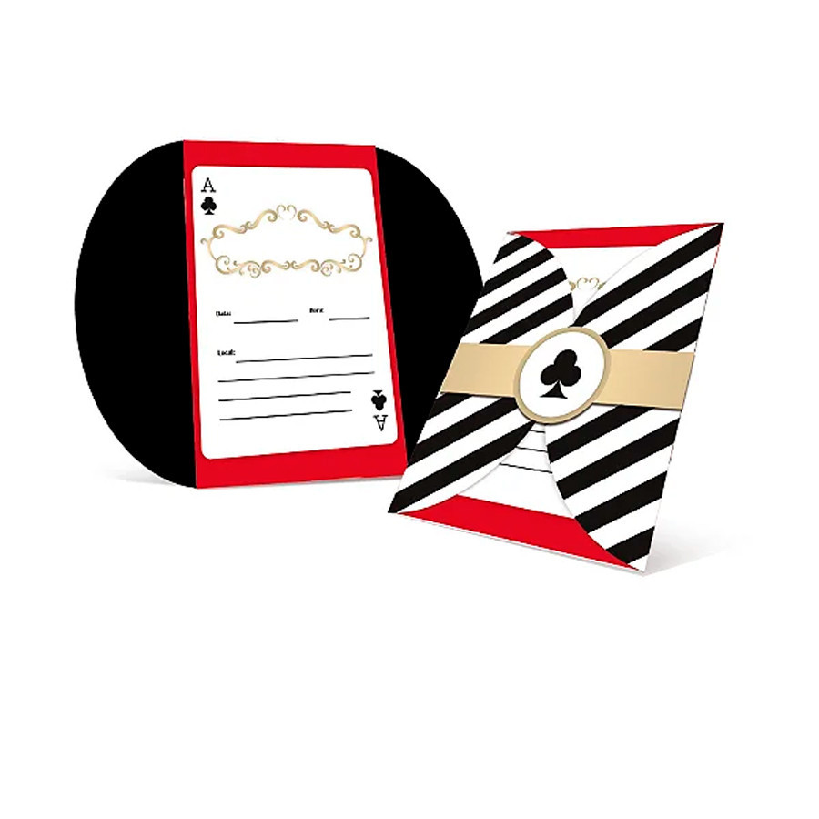 Convite para Festa - Festa Cassino - 8 unidades - Cromus - Rizzo em Oferta na Shopee