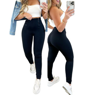 Calça Feminina Montaria Flanelada Peluciada 2 Ziper Inverno