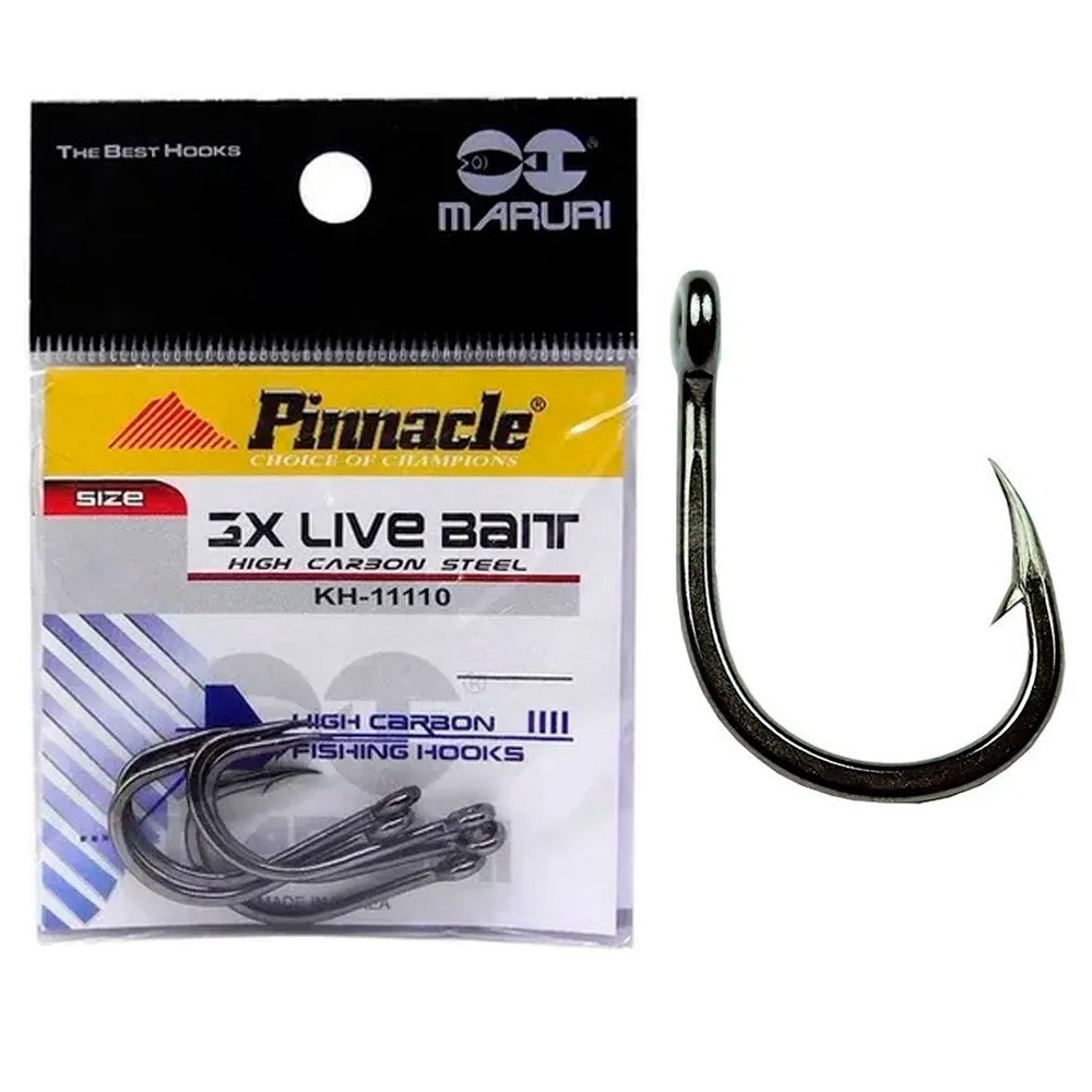 Anzol Pinnacle 3X Live Bait 5 Peças - Maruri
