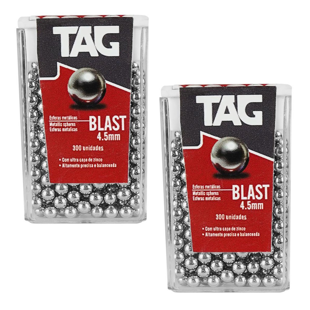 2un - ESFERA DE AÇO BLAST BB 4.5MM 300UN - TAG