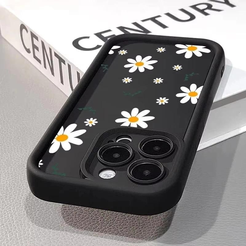 Capinha Capa de silicone Anti-impacto Adamantium Flores para iPhone 11 12 13 14 15 16 pro max plus case em Oferta na Shopee