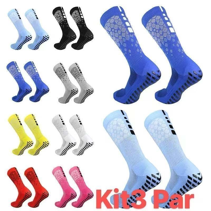 KIT 3 PARES De Novas Meias De Futebol Esportivo De Listras De Honeycomb Profissional MODELO-4 em Oferta na Shopee