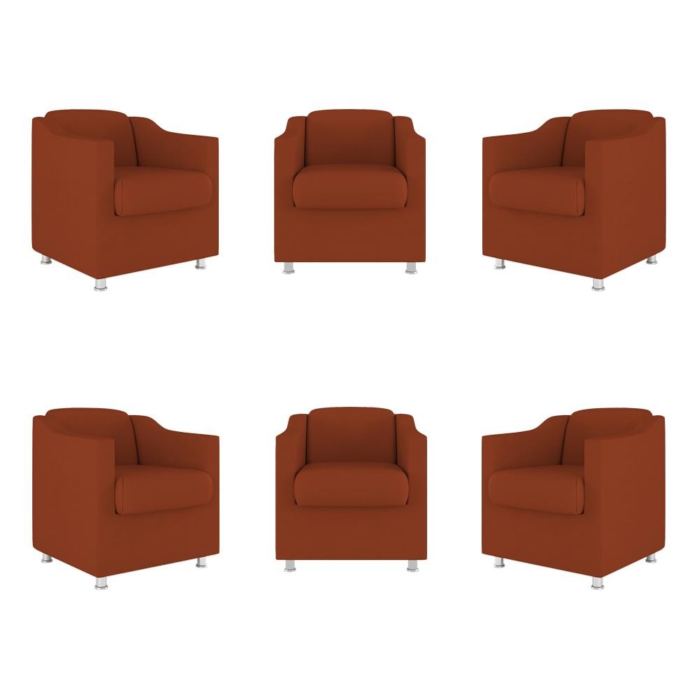 Kit 06 Poltronas Tilla Consultório Recepção Sala Suede em Oferta na Shopee