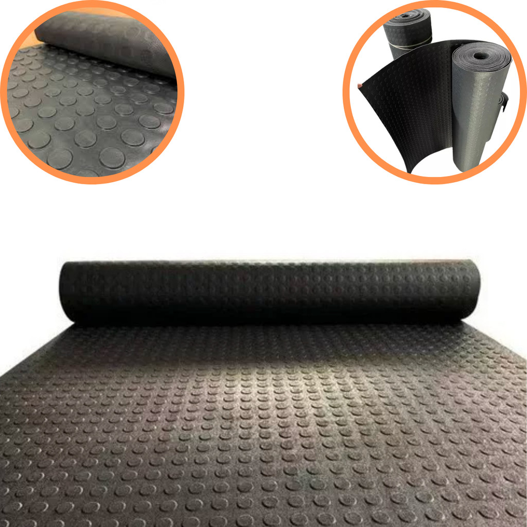 4m Piso Moeda Não Escorrega 3mm Esp Preto Moeda