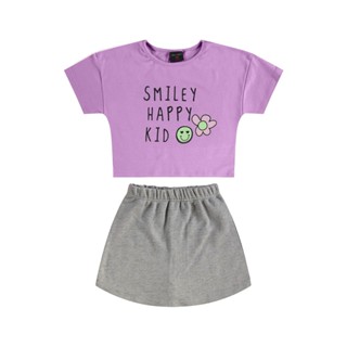 Conjunto Infantil com Blusa e Short-Saia Guloseima em Oferta na Shopee
