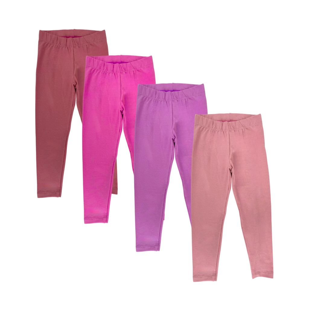 Kit 5 Leggings de Cotton Básica Lisa Infantil Juvenil