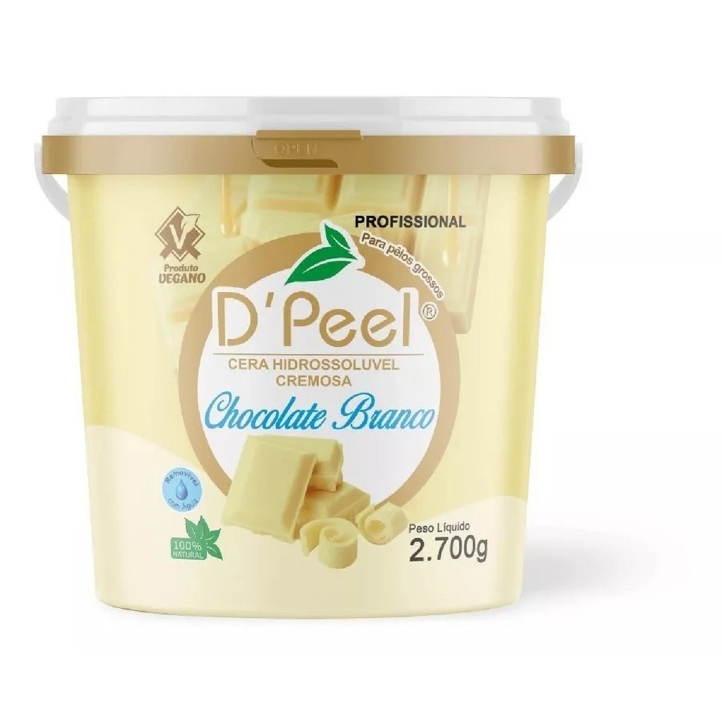 2700g - Cera Hidrossolúvel Chocolate Branco em Oferta na Shopee