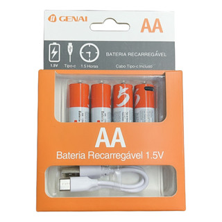 4 Pilhas Aa Usb Powervac 1.5v 2600mwh Aa Recarregável Usb-c