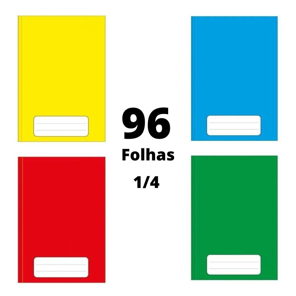 Caderno Capa Dura Costurado Brochura 96 Folhas 1/4 Cores Sortidos Escolar em Oferta na Shopee