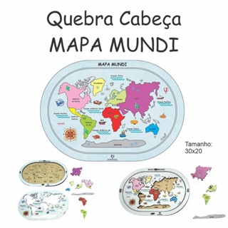 Mapa Mundi Quebra cabeça Pedagógico Educacional PEQUENO em Oferta na Shopee