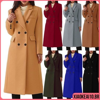 Plus size Elegante Largo Novo Sobretudo Feminino De Inverno Para frio 2024 Moda Casaco De Lã Casual Plus size Long G3