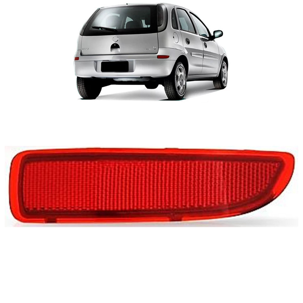 PAR Refletor Para-choque Traseiro Corsa Hatch 2003 à 2014 Lente Rubi · foto 2