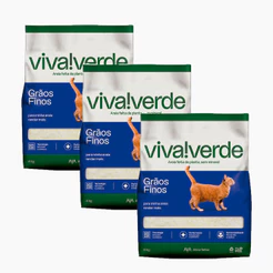 Kit 3 Areia Higiênica Viva Verde Limpeza Plena PetFive