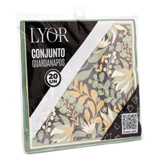 20 Guardanapos de Papel Lyor Estampado Green Garden 33cm