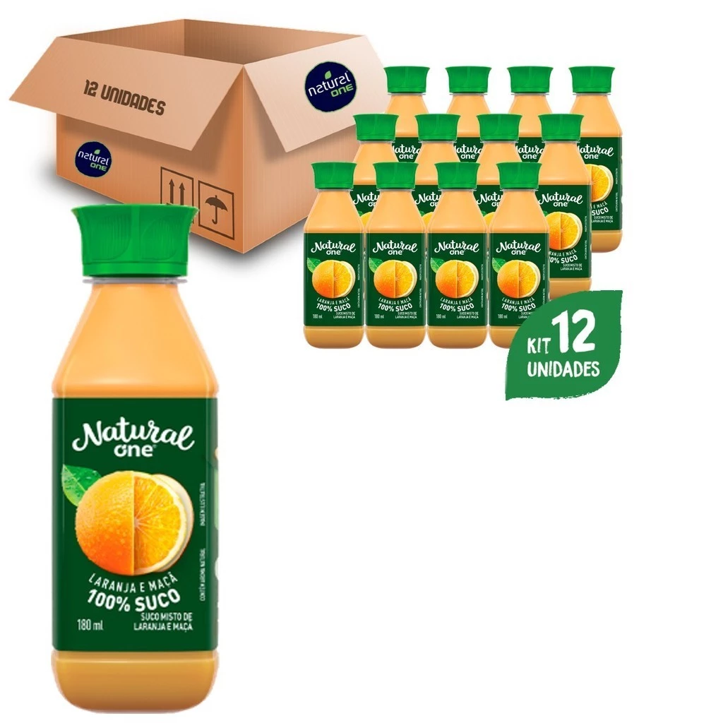 Suco Natural One Laranja e Maçã Ambiente 180ml (12 Unidades)