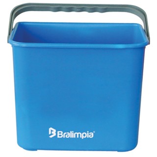 Balde plástico 4 litros com alça azul - Bralimpia