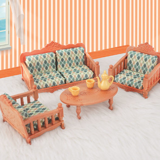 1 : 12 Doll House Mini Móveis Montagem De Miniatura Modelo Menina Sofá Mesa De Café Sala De Estar Conjunto De Bricolage em Oferta na Shopee