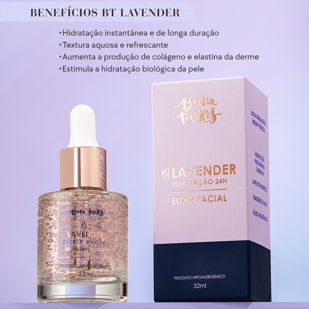 Bruna Tavares BT Lavender Elixir Facial 32ml (Hidratação em 24h) em Oferta na Shopee