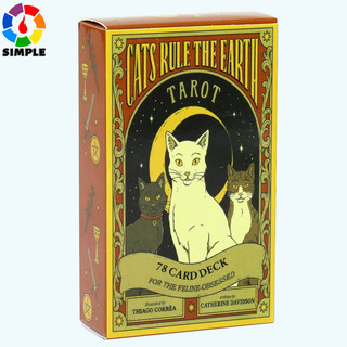 10.3*6cm Cats Rule the Earth Tarot: 78-Card Deck for the Feline-Obsessed